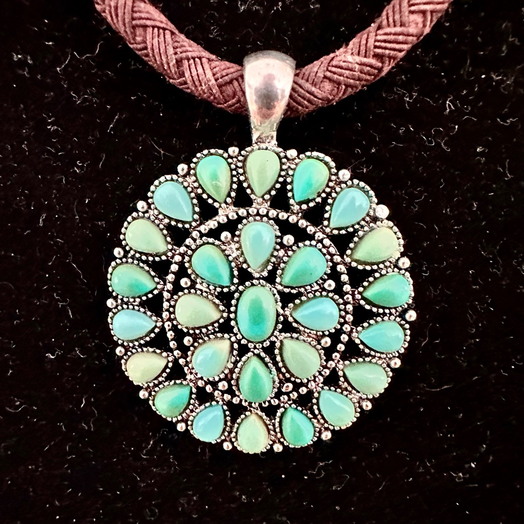 Turquoise Colored Stone Necklace 18$